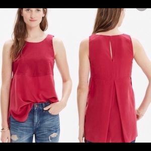 Madewell silk sunbask tank top, small, Cherry red